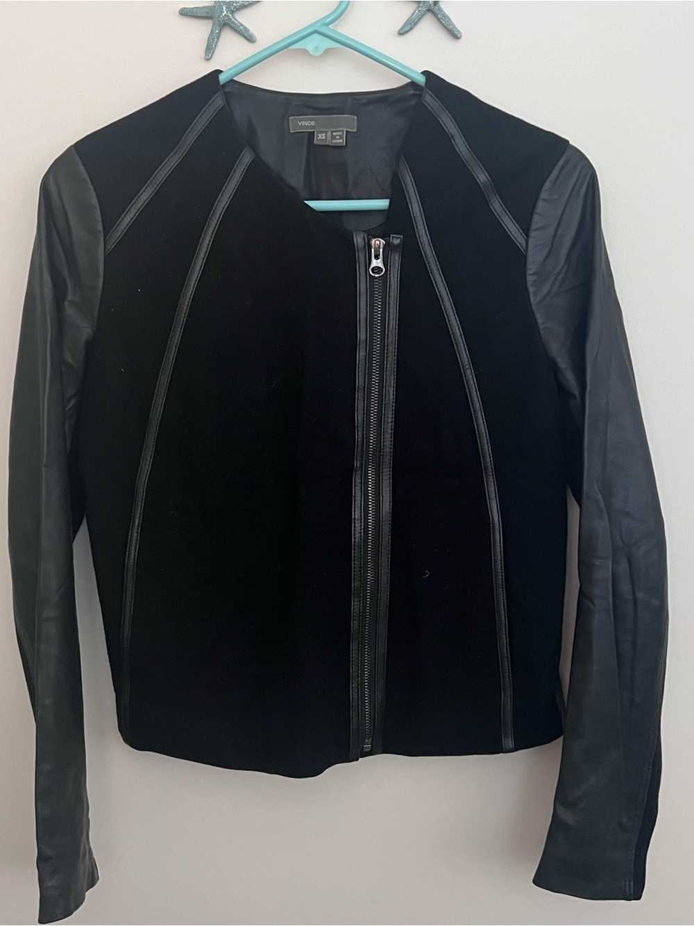 Vince Black Leather Moto Jacket